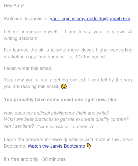 Welcome Email
